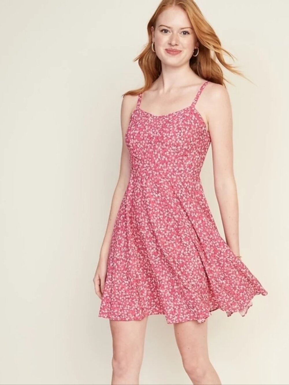 Old Navy Fit & Flare Cami Dress - Pink Floral